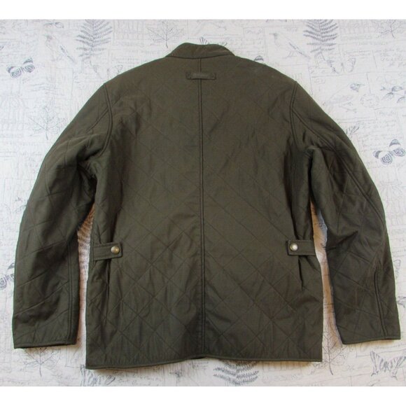 BARBOUR Green Jacket Men's  Padded Quilted Pockets Logo Polo Club size Large L - Picture 7 of 8